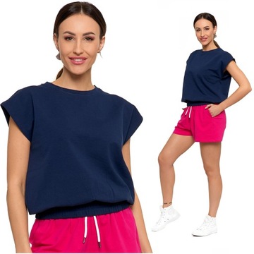 Bluzka Damska Bawełniana Crop Top Krótka MORAJ 3XL