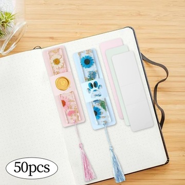 50x koszulki na zakładki do zakładek Kraft, mieszane kolory