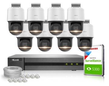 HiLook Zestaw do monitoringu IP 1080p Kamery obrotowe PTZ HYBRID LIGHT 1TB