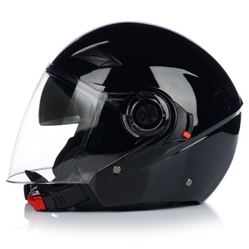 МОТОЦИКЛОВЫЙ ШЛЕМ ОТКРЫТЫЙ | ВИТО АМАРО ЧЕРНЫЙ | ГЛЯНЦЕВЫЙ СКУТЕР ЧОППЕР + БЛЕНДА