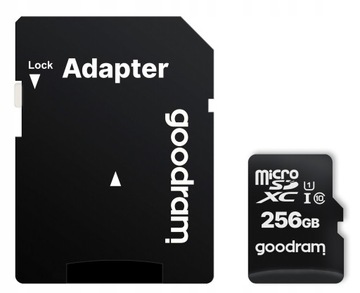 КАРТА ПАМЯТИ GOODRAM MICRO SD + АДАПТЕР 256 ГБ КЛАСС 10 UHS-I