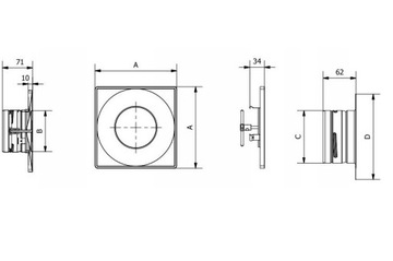 Приточно-вытяжной диффузор ASKV fi 100, черный матовый