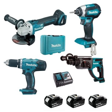 MAKITA ZESTAW COMBO 4SZT NARZĘDZI 18V 3x5.0Ah