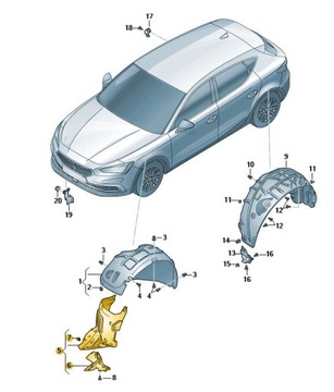 OE SEAT 5FA854815Q SPOILER PODBĚHU LEVÝ PŘEDNÍ LEON 5FA