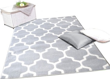 DYWAN MAROK 100X150 BCF MIĘKKI WŁOS PLUSZOWY SZARY