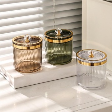 Банка-держатель для ватных палочек для макияжа с крышкой для