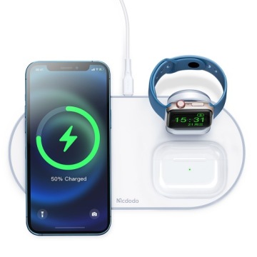 Док-станция Mcdodo 3-в-1 для iPhone, для Airpods, для Watch белая