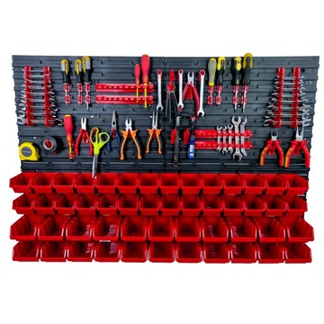 Доска инструментов 115x78 см. 50 ящиков для мусора стена