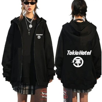 Zespół rockowy Tokio Hotel Kaulitz bluzy z kapturem na zamek odzież męska