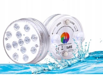 OŚWIETLENIE PODWODNE LED RGB + PILOT IP68 2 SZTUKI