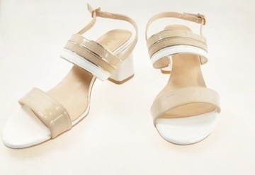 Sagan 4904 бежево-белые сандалии размер 36