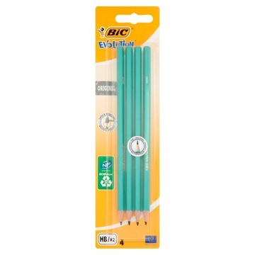 BIC Evolution Original Bezdrzewny ołówek grafitowy HB 4szt