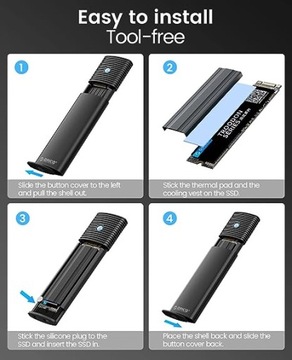 ORICO M.2 NVME POCKET USB C 3.2 GEN 2 10 ГБ/С NVME 5 ГБ/С M2 ПОДДЕРЖКА UASP