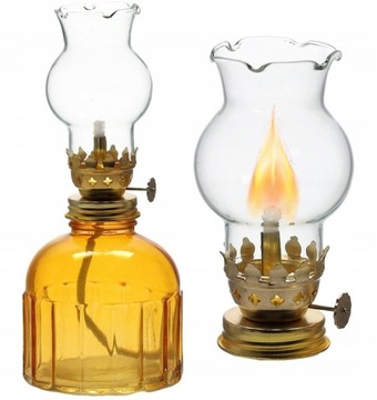 LAMPA NAFTOWA VINTAGE LATARNIA OGRODOWA 17,5 CM REGULACJA PŁOMIENIA ZŁOTY