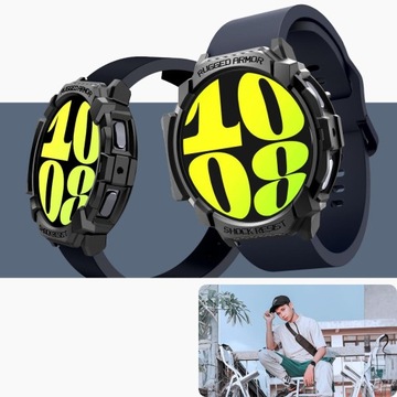 Чехол для Galaxy Watch 7 44 мм, Spigen Rugged Armor, прочный, прочный, легкий.