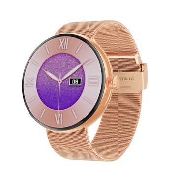 SMARTWATCH ZEGAREK DAMSKI NTN S3GOLD AMOLED KOMPAS DWA PASKI MENU PL