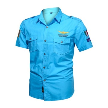 Koszula męska casual jeansowa koszula z krótkim rękawkiem krótki rękaw,6XL
