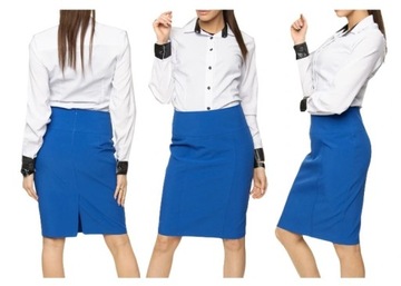 ELEGANCKA GŁADKA SPÓDNICA OŁÓWKOWA CHABROWA r.40