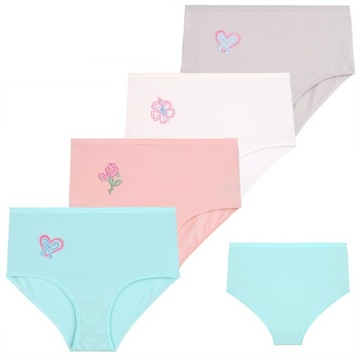 4x Majtki Damskie Figi Maxi Bikini Bawełniane Z Wysokim Stanem Moraj 4XL