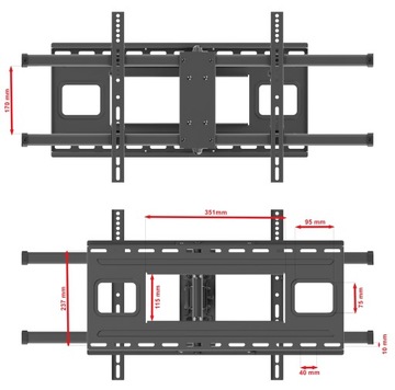 Длинный кронштейн для телевизора 102 см. Вешалка для телевизора, 43–80 дюймов, очень прочная.
