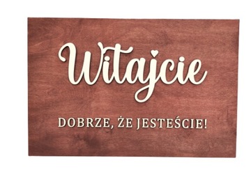 Drewniana rustykalna tablica powitalna na wesele