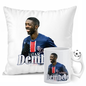 Zestaw Kubek Piłkarski + Poduszka Dembele Paris Saint-Germain