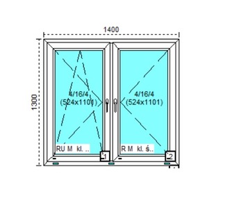 Tanie okno PCV RU+R Białe 140x130