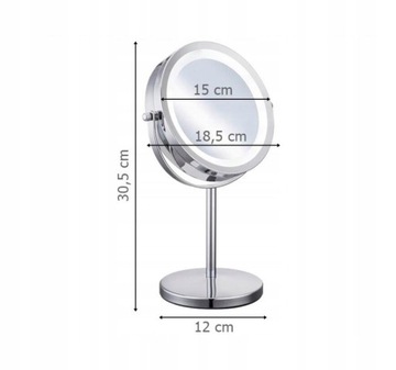 ДВУСТОРОННЕЕ КОСМЕТИЧЕСКОЕ ЗЕРКАЛО С ПОДСВЕТКОЙ 17LED