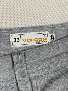 Volcom Spodenki Eleganckie Męskie Szare Guzik Logo Unikat Klasyk 33 M L