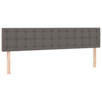 vidaXL Изголовье кровати со светодиодной подсветкой Серое 200x5x78/88 см Искусственная кожа