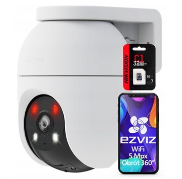 Kamera WiFi Obrotowa 5Mpx EZVIZ C8C 3K Zewnętrzna Audio Karta microSD 32GB