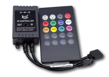 Sterownik 3x4A 144W MUZYCZNY do taśm LED RGB