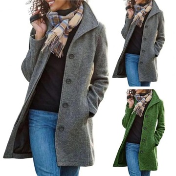 Women Winter Coat Cardigan Single-breasted Solid C