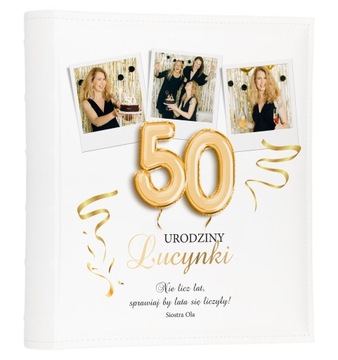 Album na zdjęcia 50 kart - Prezent na urodziny 18 20 30 40 50 60 70 nadruk