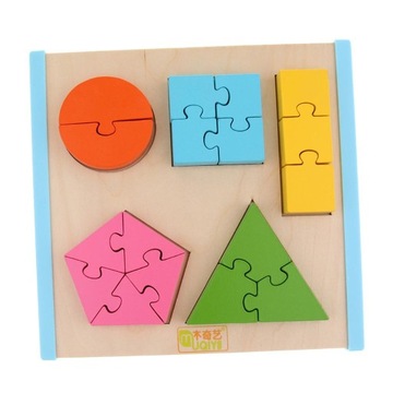Kształt geometrii Drewniane klocki w stylu puzzli 3