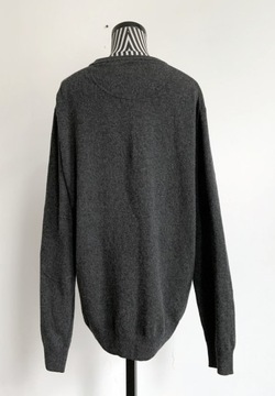 GANT MAN sweter V-neck 100% wełna lambswool idl XL