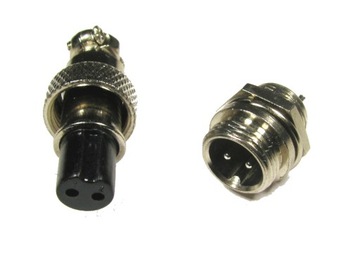 Złącze GX12 wtyk + gniazdo 2pin