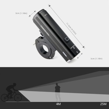 LAMPKA ROWEROWA PRZEDNIA LED 1000lm 5 TRYBÓW MOCNA 4800mAh + LAMPKA TYLNA