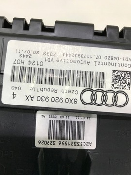 PŘÍSTROJOVÁ DESKA BUDÍKY AUDI A1 8X0920930AX