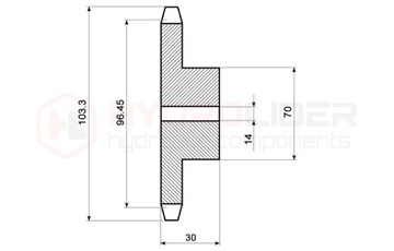 Закаленная звездочка, 19 зубьев, 5/8