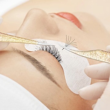 Pęseta do przedłużania Stylizacji Rzęs PROSTA PERŁOWA precyzyjna SEOL