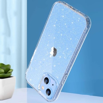 ЧЕХОЛ ДЛЯ Apple iPhone 15 СИЛИКОНОВЫЙ ЧЕХОЛ С БЛЕСКАМИ + СТЕКЛО