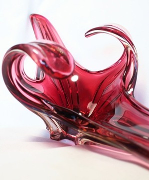 БОЛЬШАЯ ТАРЕЛКА МУРАНО 62 СМ! РОЗОВАЯ ИТАЛИЯ 2,96 КГ