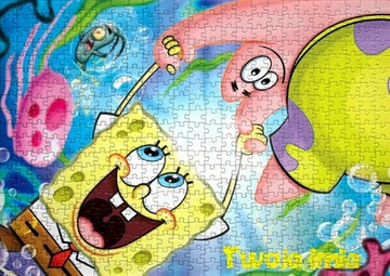 Puzzle z motywem Spongebob 252el + imię GRATIS - Różne Wzory!!