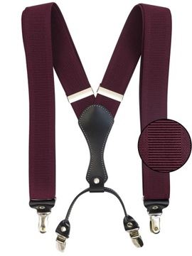 Бордовые мужские подтяжки к брюкам MODINI SZ5
