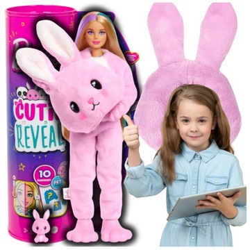 LALKA BARBIE LALECZKA PRZEBRANIE KRÓLIKA AKCESORIA ZESTAW 10 NIESPODZIANEK