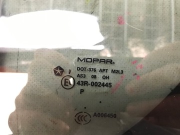 JEEP COMPASS 06-10 SKLO (OKNO) KAROSERIE ZADNÍ PRAVÁ