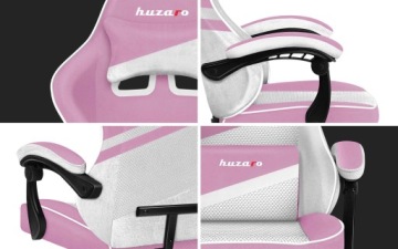Поворотное игровое кресло HUZARO FORCE 4.4, розовая сетчатая ткань