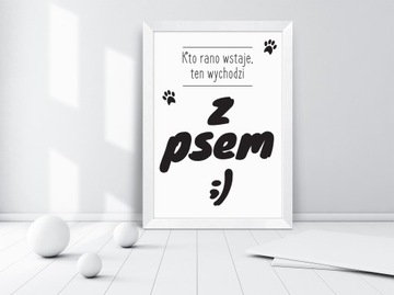 Изображение в кадре, который встает утром, уходит с собакой