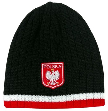 Czapka zimowa zimówka kibica Polska :: gruby splot :: wzór G12